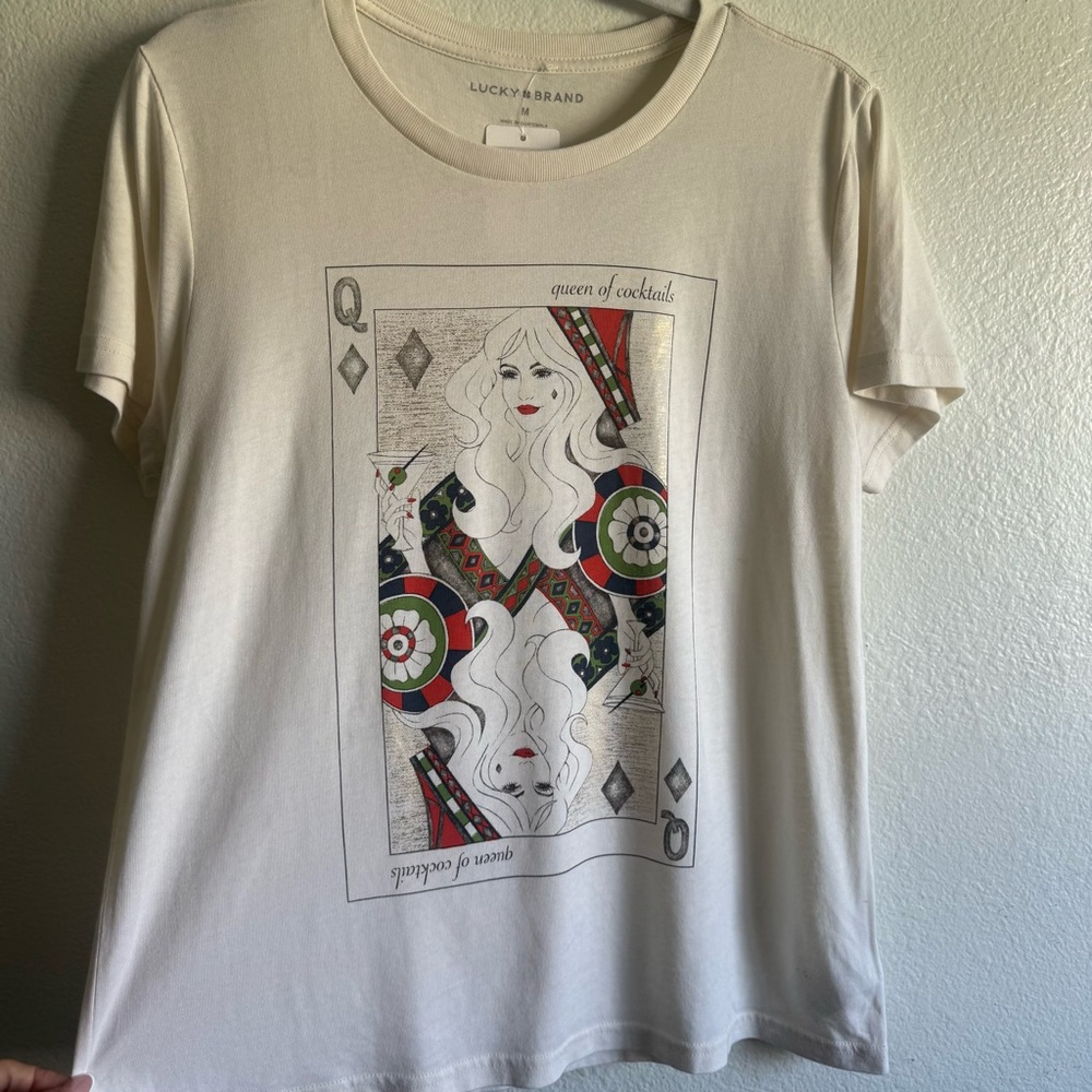 Queen of Cocktails Graphic T-Shirt
Lucky Brand Off White Cream Medium NWT - Picture 3 of 9